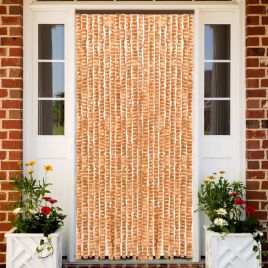 Fly Curtain Ochre and White 100x200 cm Chenille