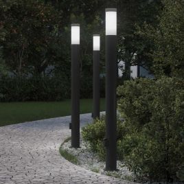 TONGLEN Bollard Lights with Outlet 3pcs 110 cm Stainless IP44 Steel
