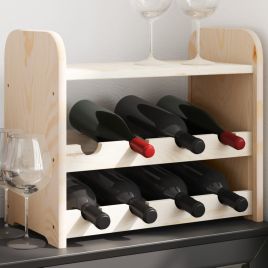 Wine Rack with Top Board 43x25x37 cm Solid Wood Pine