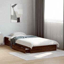 Bedframe with Drawers Brown Oak 75x190cm Small Single