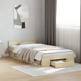 Bedframe with Drawer Sonoma Oak 90x190cm Single
