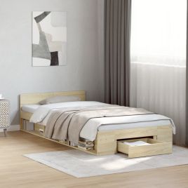 Bedframe with Drawer Sonoma Oak 100x200cm