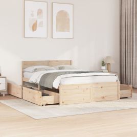 Bedframe 120x190cm Small Double Solid Wood Pine