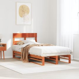 Bedframe Wax Brown 100x200cm Solid Wood Pine