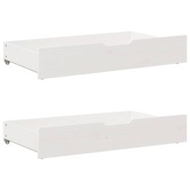 Under-Bed Drawers 2 pcs White 90x55x17 cm Solid Wood Pine