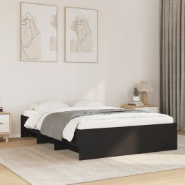 Bedframe Black 140x190cm Engineered Wood