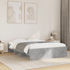 Bedframe Concrete Grey 135x190cm Engineered Wood