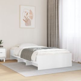 Bedframe White 75x190cm Small Single Engineered Wood