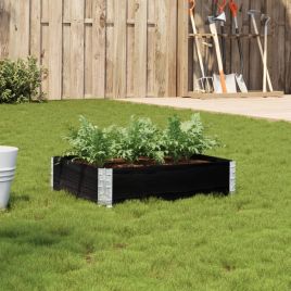 Garden Planter Black 80x60 cm Solid Wood Pine