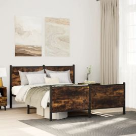 Metal Bedframe Smoked Oak 140x190cm