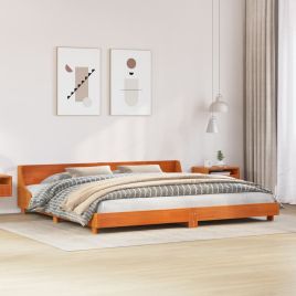 Bedframe Wax Brown 200x200cm Solid Wood Pine