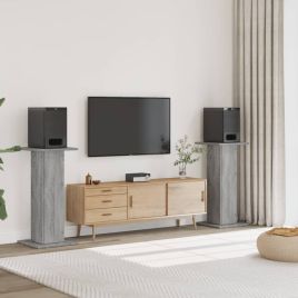 Speaker Stands 2 Pieces Grey Sonoma 30x30x95 cm Engineered Wood