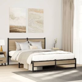 Metal Bedframe Sonoma Oak 140x200cm