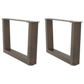 Dining Table Legs V-Shape 2 pcs Natural Steel 50x(30-31.3) cm Steel
