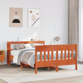 Bedframe Wax Brown 140x190cm Solid Wood Pine