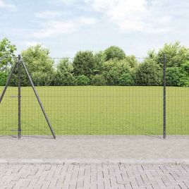 Fence Posts with Base Plates 26 pcs Diameter 32mm 68.5cm Galvanised Steel