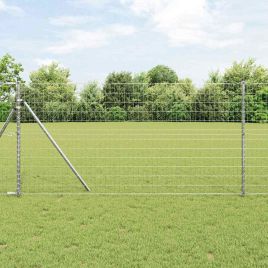 Euro Fence with 13 Posts 1.2x25 m Galvanised Steel