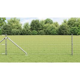 Euro Fence with 7 Spike Posts 0.6x10 m Galvanised Steel