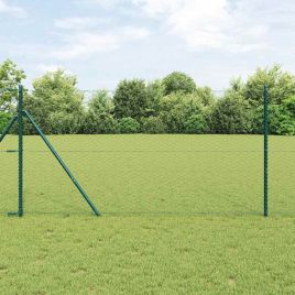 Fencing Set Set of 2 Forest green Metal 25 x 1 m Durable