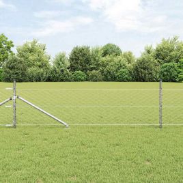 Fencing Set Set of 2 Galvanised metal Galvanised steel 25 x 0.5 m