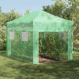 PAOFORD Greenhouse with Pop-up Frame 280x410x315 cm Iron - Green