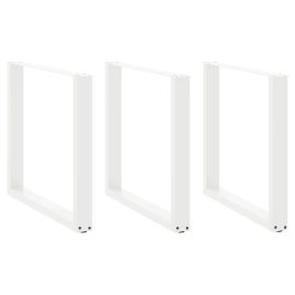 Coffee Table Legs U-Shaped 3 pcs White 80x(72-73) cm Steel