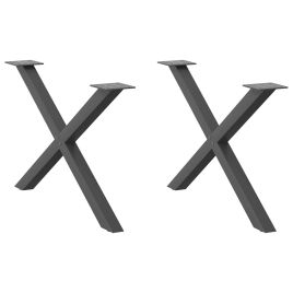 Coffee Table Legs X-Shaped 2 pcs Anthracite 70x(42-43) cm Steel