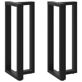 Bar Table Legs T-Shaped 2 pcs Black 50x35x(100-101) cm Steel