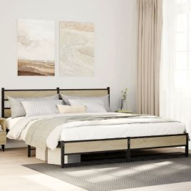 Metal Bedframe Sonoma Oak 180x200cm Super King