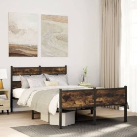 Bedframe Smoked Oak 120x200cm Engineered Wood