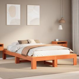 Bedframe Wax Brown 120x200cm Solid Wood Pine