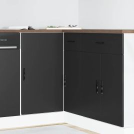 Sink Base Cabinet Lyon Black Engineered Wood