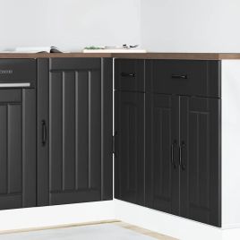 Kitchen Base Cabinet Lucca Black Engineered Wood