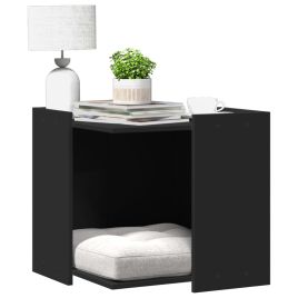 Cat Litter Box Enclosure Black 53x53x51 cm Engineered Wood