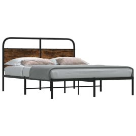 Bedframe 120x200cm Smoked Oak Engineered Wood