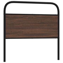 Headboard Brown Oak 100 cm Steel and Engineered Wood