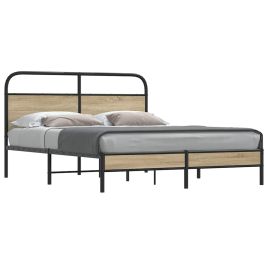 Bedframe Smoked Oak 160x200cm Engineered Wood
