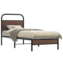 Bedframe 80x200cm Brown Oak Engineered Wood