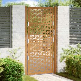 Garden Gate 105x205 cm Weathering Steel Cross Design