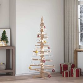 TINOVA Wooden Christmas Tree for Decoration 150 cm Solid Wood Pine