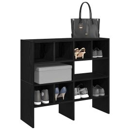 OMNI Medium Shoe Racks 2 Pieces Stackable Black Oak
