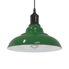 Pendant Lamp Height Adjustable E27 Gloss Green 31 cm Metal