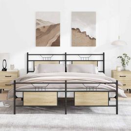 Metal Bedframe Sonoma Oak 160x200cm