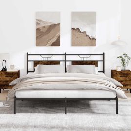 Bedframe Smoked Oak 160x200cm Engineered Wood