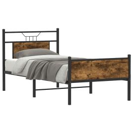 Bedframe Smoked Oak 80x200cm Engineered Wood