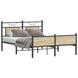 Bedframe Sonoma Oak 150x200cm King Size Engineered Wood