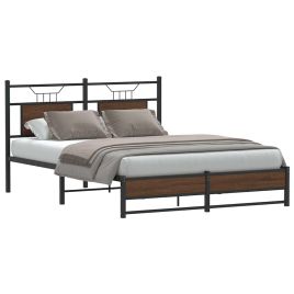 Bedframe Brown Oak 137x190cm Engineered Wood