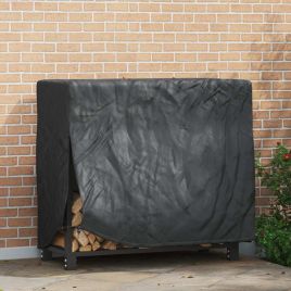 RELM Firewood Rack Cover Plain 61x122x106 cm Fabric - Black