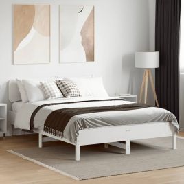 Bedframe White 150x200cm King Size Solid Wood Pine