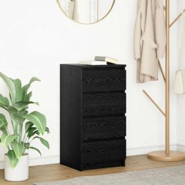 Sideboard Black Oak 37.5x35x76 cm Engineered Wood